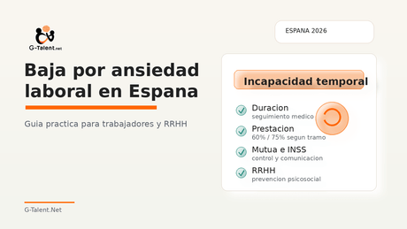 Baja por ansiedad laboral en España 2026: duración, cuánto se cobra y qué puede hacer RRHH - G-Talent.Net