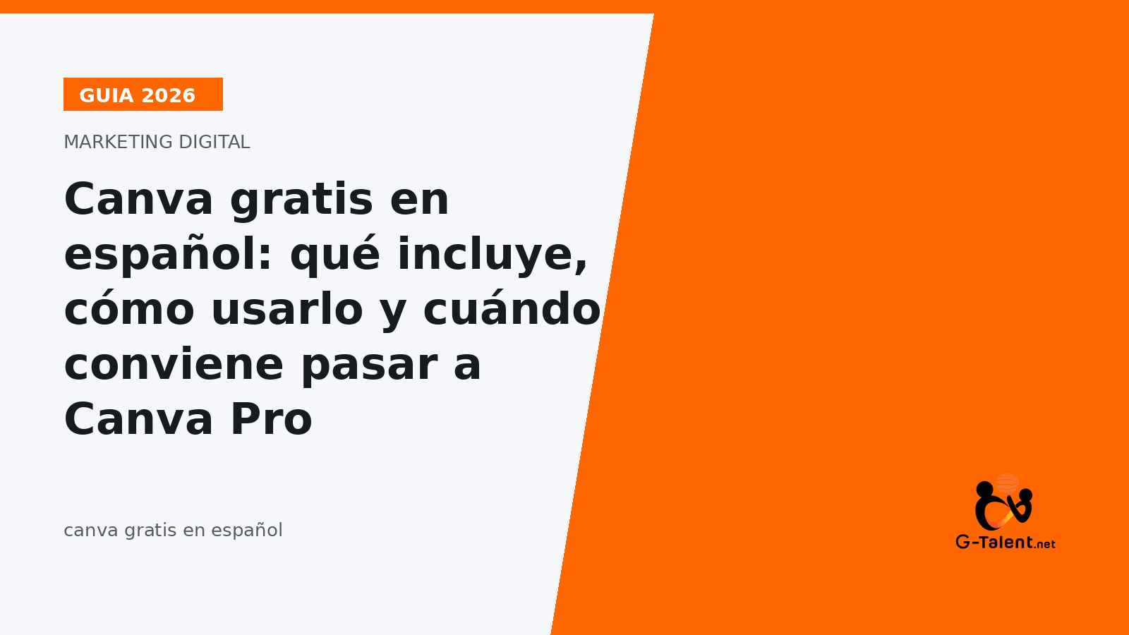 Canva gratis en español: qué incluye, cómo usarlo y cuándo conviene pasar a Canva Pro - G-Talent.Net