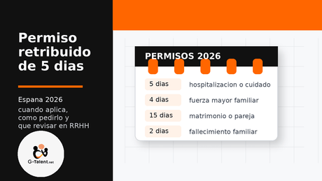 Permiso retribuido de 5 días en España 2026: cuándo aplica, si son hábiles o naturales y cómo pedirlo - G-Talent.Net