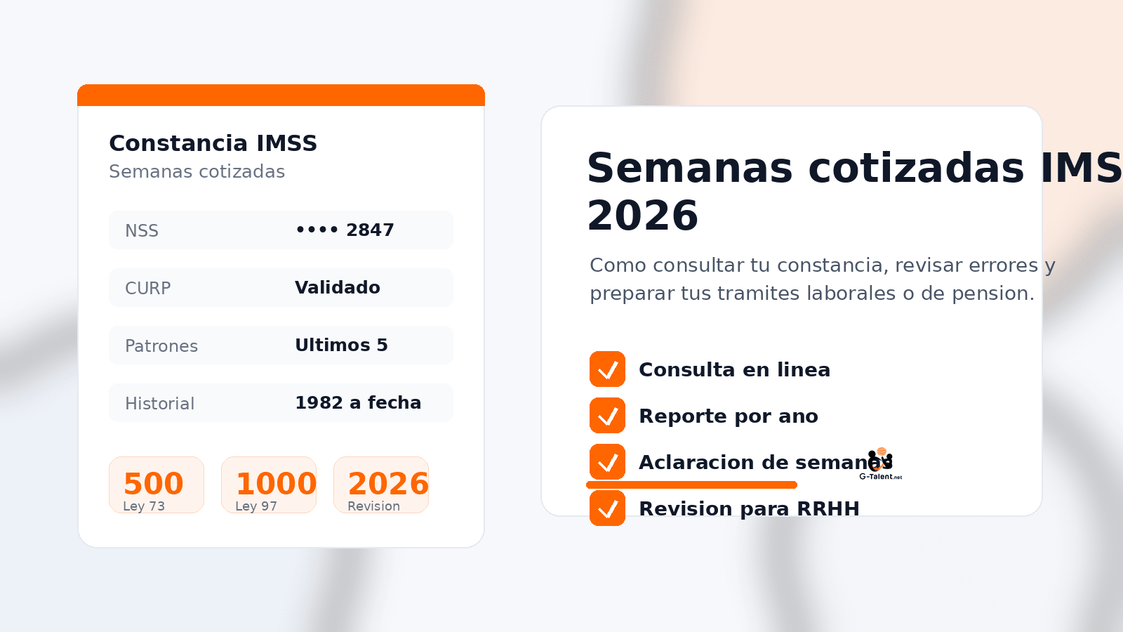 Semanas cotizadas IMSS 2026: cómo consultarlas, revisar errores y pedir aclaración - G-Talent.Net