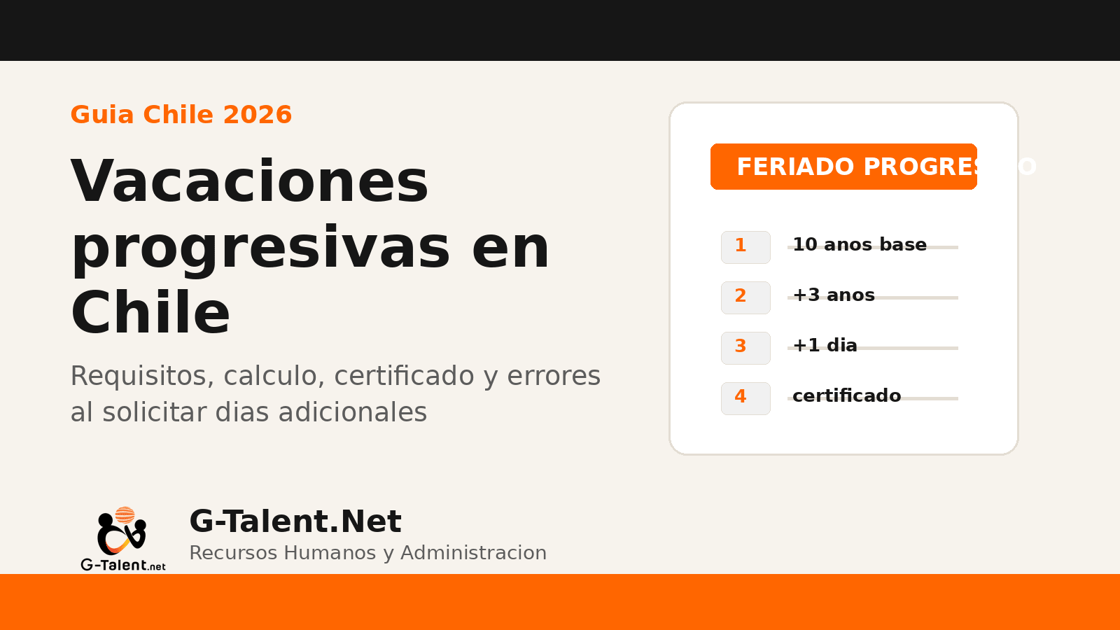 Vacaciones progresivas en Chile 2026: requisitos, cálculo y certificado para sumar días - G-Talent.Net