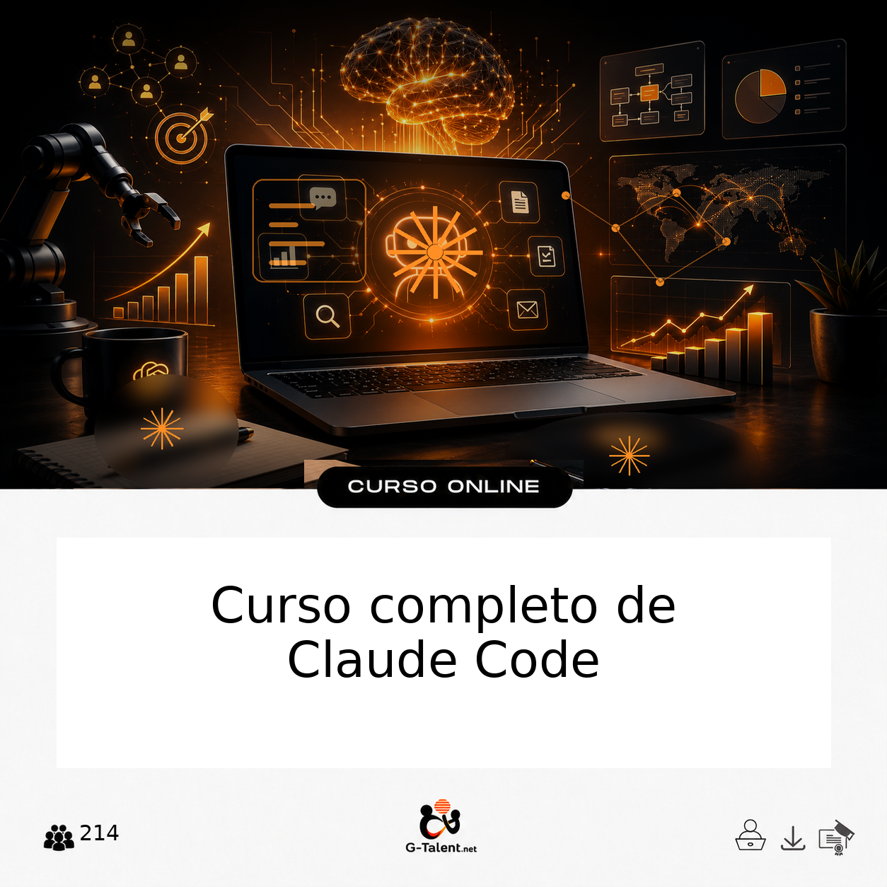 Portada cuadrada del curso completo de Claude Code
